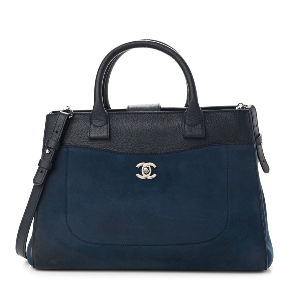 Chanel Grained Calfskin Suede Neo Tote
